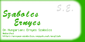 szabolcs ernyes business card